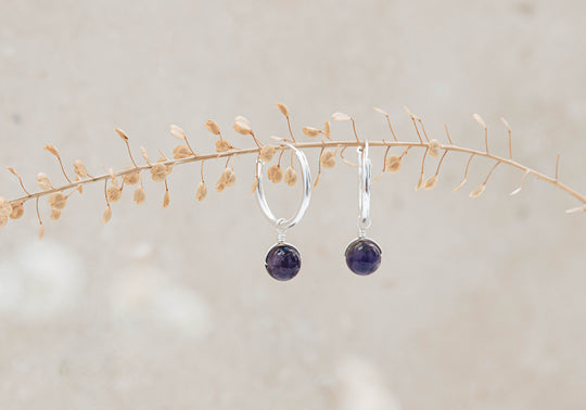 Solo Amethyst Earrings