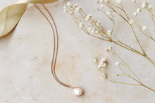 Load image into Gallery viewer, Infinity ~ rose gold freshwater pearl necklace
