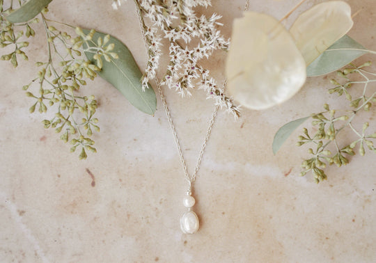 Sterling silver and real pearl necklace