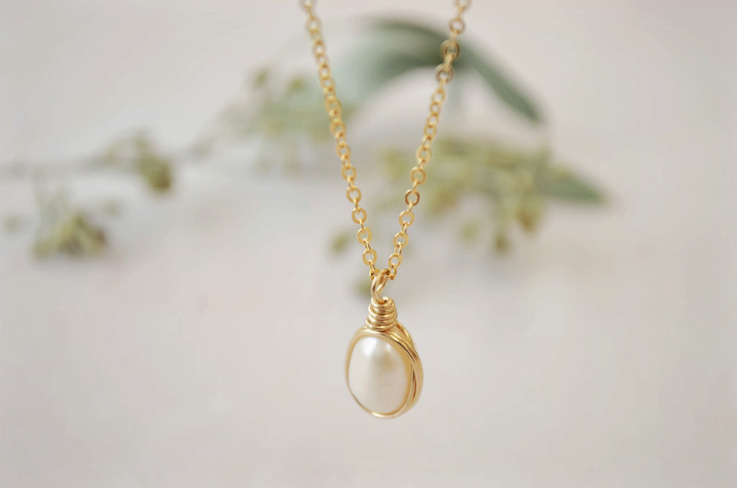 Infinity ~ gold filled freshwater pearl necklace