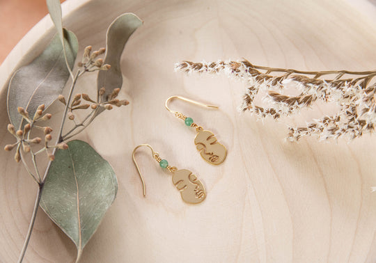 Paloma gemstone face earrings