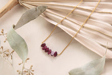 Load image into Gallery viewer, Garnet petal necklace
