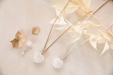 Load image into Gallery viewer, Love heart rose quartz necklace
