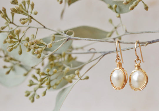 Infinity ~ freshwater pearl earrings