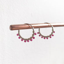 Load image into Gallery viewer, Ruby Nova hoop earrings
