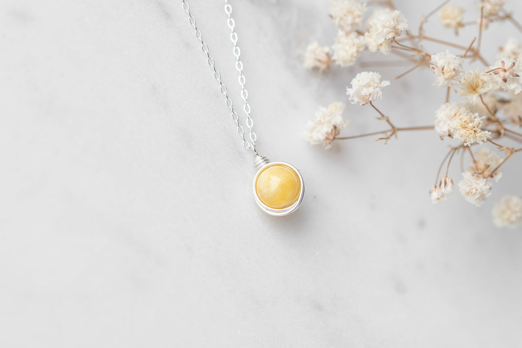 Yellow Jade Eva Necklace ~ Gold Filled
