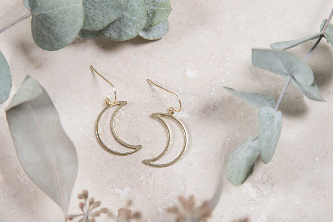 Silver Artemis Moon Earrings