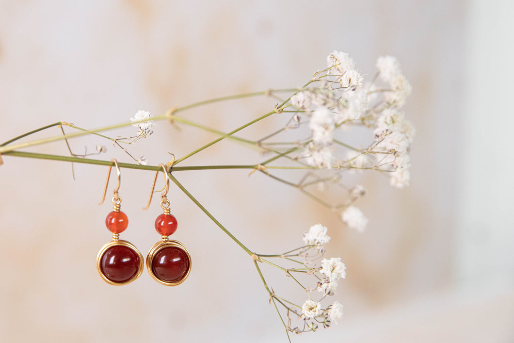 Emba red agate and carnelian earrings