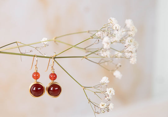 Emba red agate and carnelian earrings
