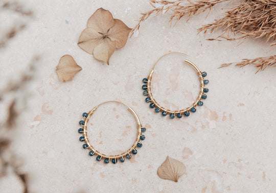 Sapphire Supernova Hoop Earrings