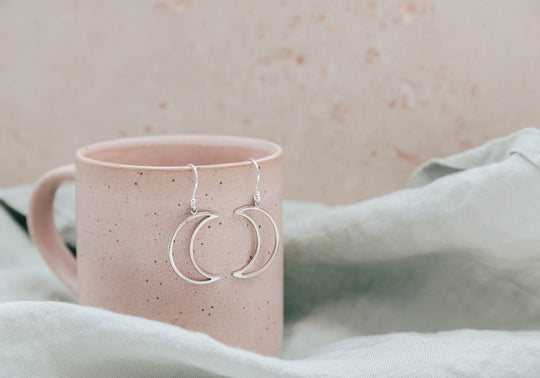 Gold Artemis Moon Earrings