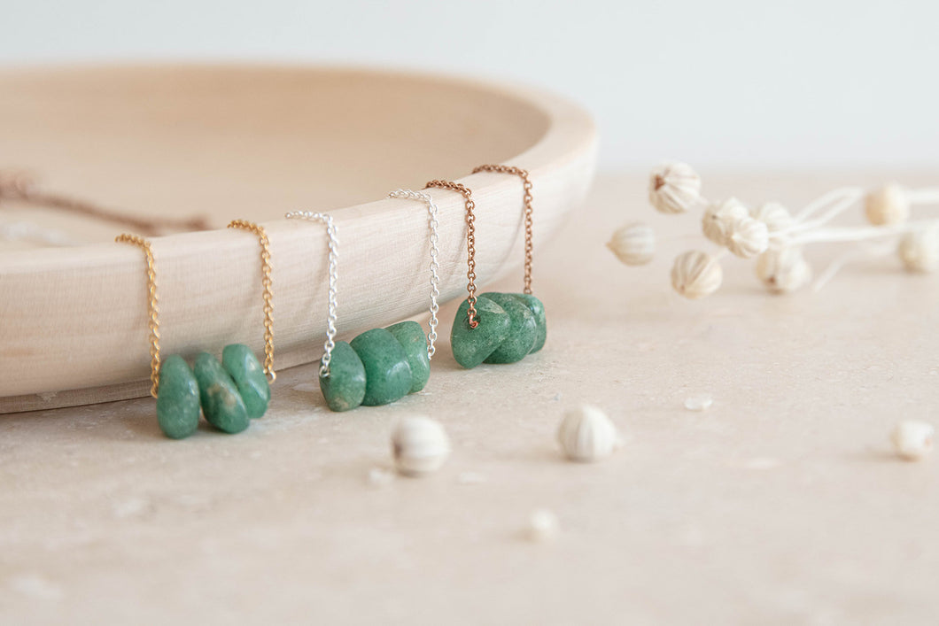 Nugget green Jade necklace