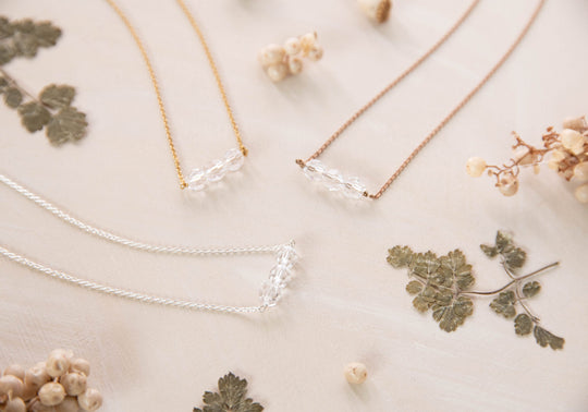 Trio necklace with clear swarovski crystals