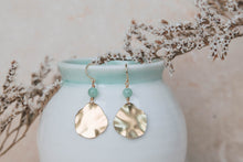 Load image into Gallery viewer, Lily earrings in gold filled with aqua jade

